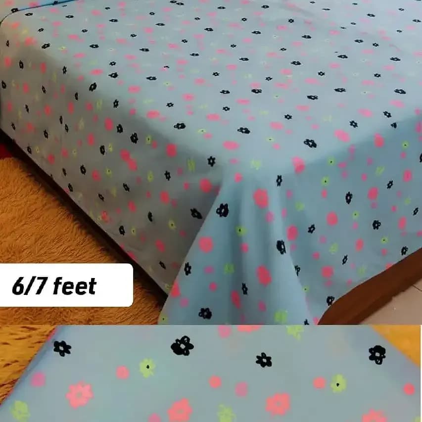 Waterproof bedsheet made with original China fabric featuring 3D sky blue floral design