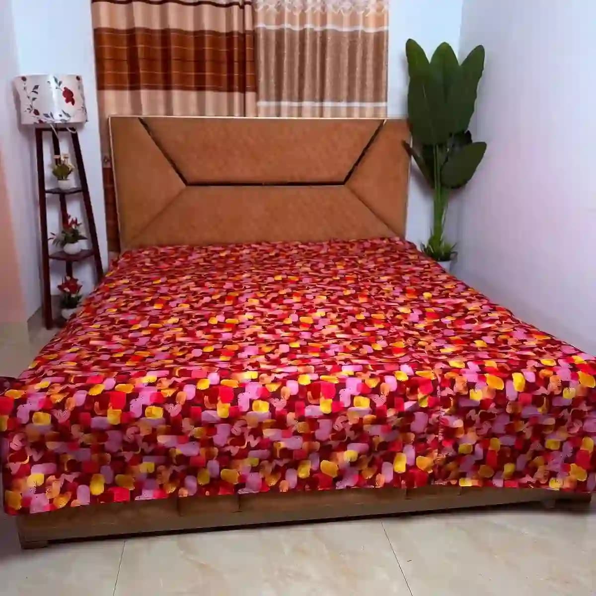 Waterproof bedsheet made with original China fabric in elegant cherry red shade